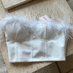 Super down feather crop top